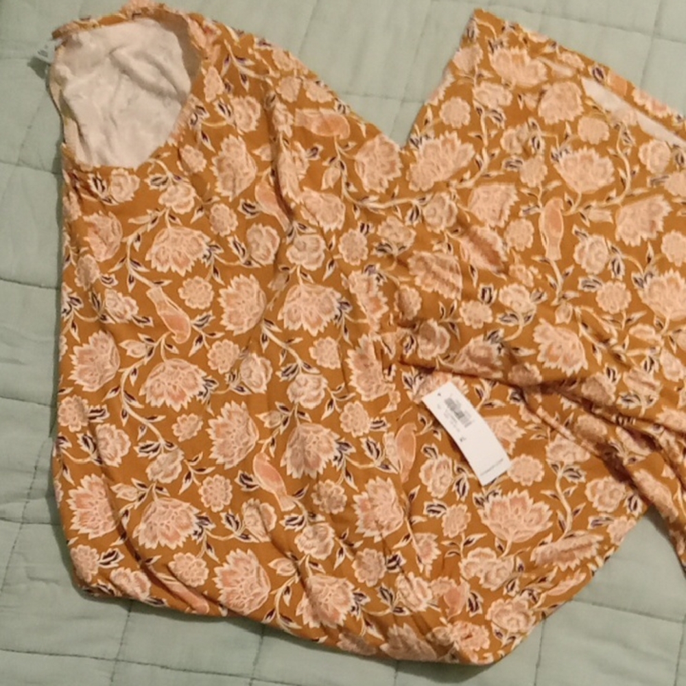 Old Navy Orange and White Floral Dresd